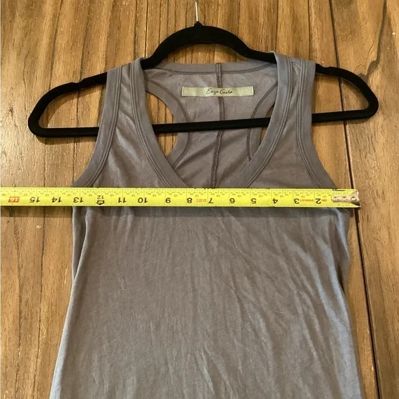 Enza Costa Pima cotton jersey dress Tank Midi long Dress new grey light weight S - Picture 4 of 8